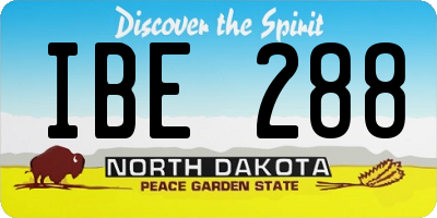 ND license plate IBE288