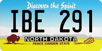 ND license plate IBE291