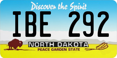 ND license plate IBE292