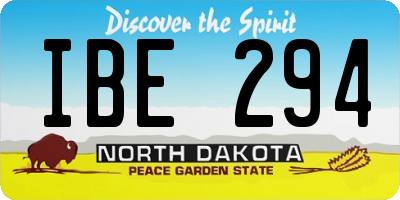 ND license plate IBE294