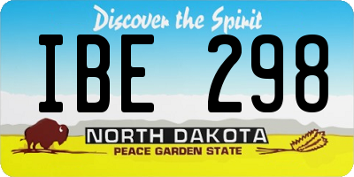 ND license plate IBE298