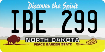ND license plate IBE299