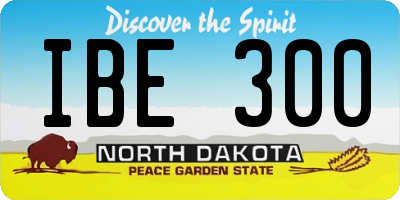 ND license plate IBE300