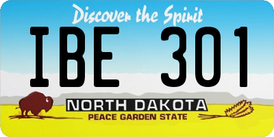 ND license plate IBE301