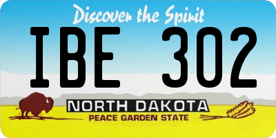 ND license plate IBE302