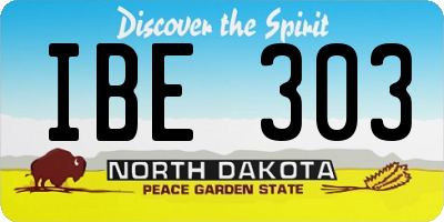 ND license plate IBE303