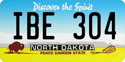 ND license plate IBE304