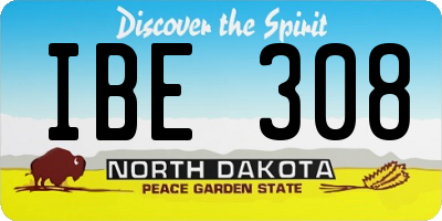 ND license plate IBE308