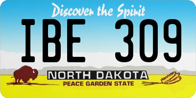 ND license plate IBE309