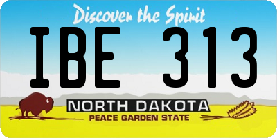 ND license plate IBE313