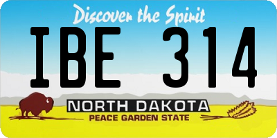 ND license plate IBE314
