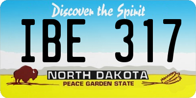 ND license plate IBE317