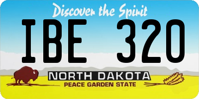 ND license plate IBE320