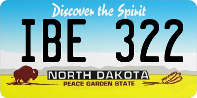 ND license plate IBE322