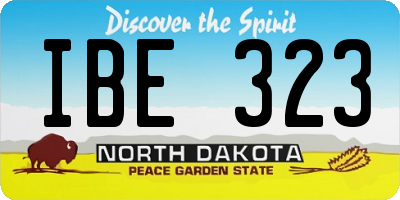 ND license plate IBE323