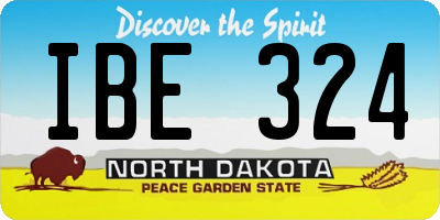 ND license plate IBE324