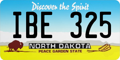 ND license plate IBE325