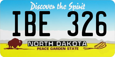 ND license plate IBE326