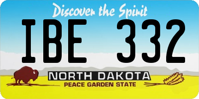 ND license plate IBE332