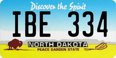 ND license plate IBE334