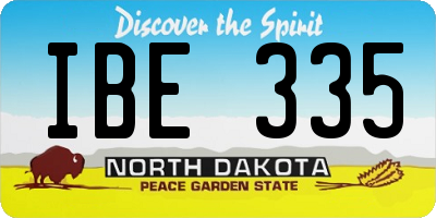 ND license plate IBE335