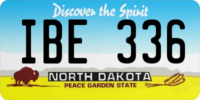 ND license plate IBE336