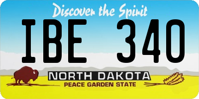 ND license plate IBE340