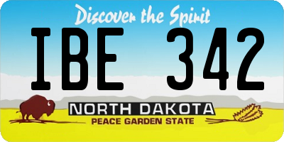 ND license plate IBE342