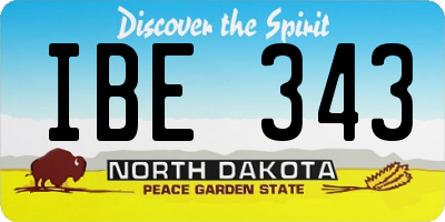 ND license plate IBE343