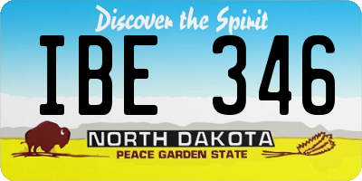 ND license plate IBE346