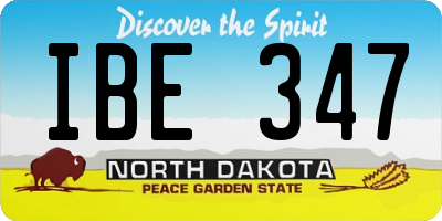 ND license plate IBE347