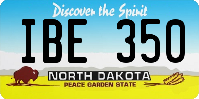 ND license plate IBE350