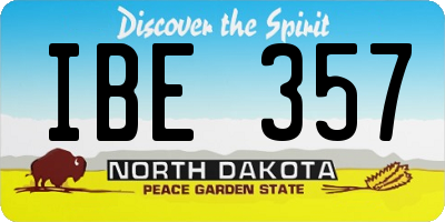 ND license plate IBE357