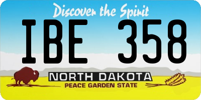 ND license plate IBE358