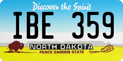 ND license plate IBE359