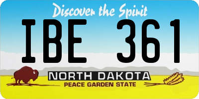 ND license plate IBE361