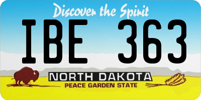 ND license plate IBE363