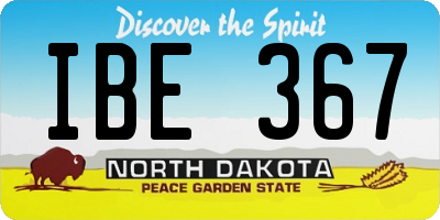 ND license plate IBE367