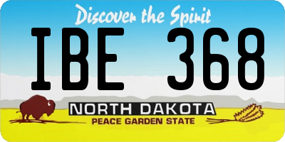 ND license plate IBE368