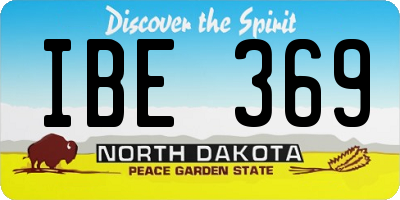 ND license plate IBE369
