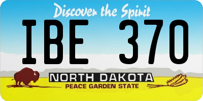 ND license plate IBE370