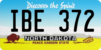ND license plate IBE372