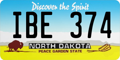 ND license plate IBE374