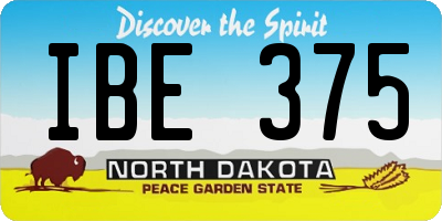 ND license plate IBE375