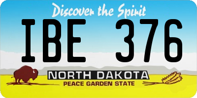 ND license plate IBE376