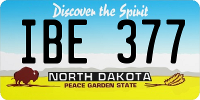 ND license plate IBE377