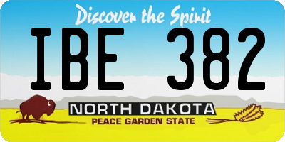 ND license plate IBE382