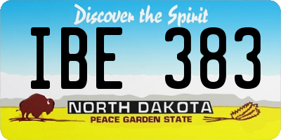 ND license plate IBE383