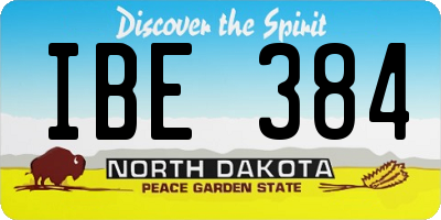 ND license plate IBE384