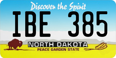 ND license plate IBE385